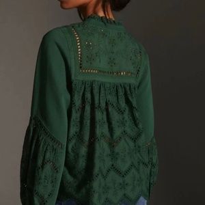 NWT Anthropologie Forever That Girl Eyelet Sweatshirt Size M